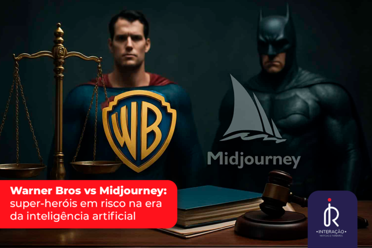 Disputa judicial entre Warner Bros. e Midjourney representando a importância da proteção de propriedade intelectual.